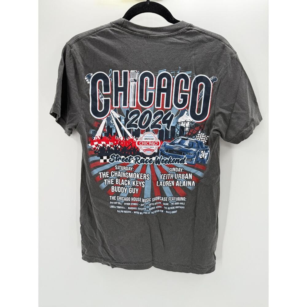 NASCAR Chicago Street Race Weekend Concert T Shirt Size Small 2024 Grey New - Picture 5 of 8